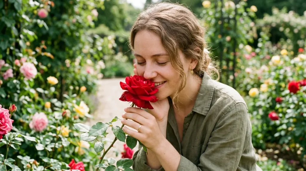 Smelling a Red Rose