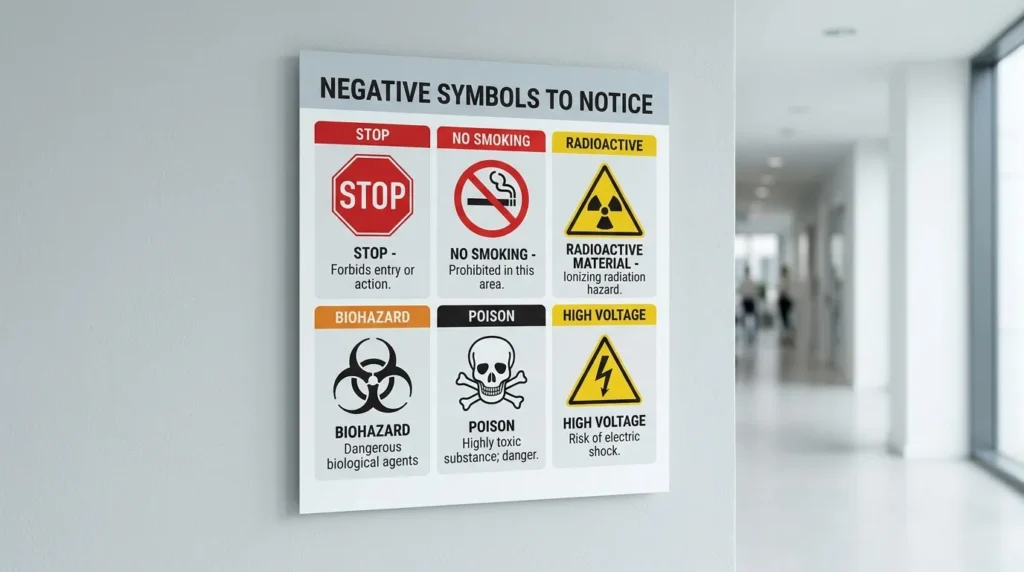 Negative Symbols to Notice