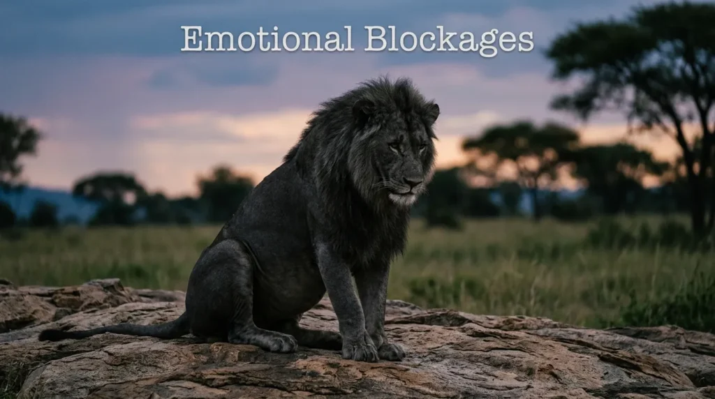 Emotional Blockages Represented by a Black Lion